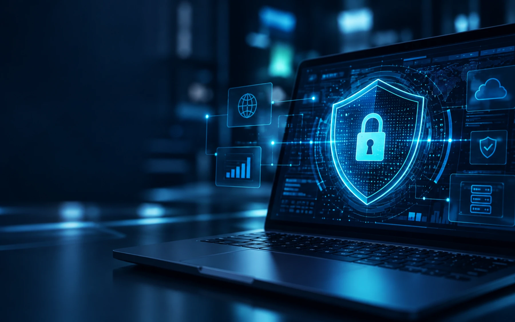 Visual tecnológico de ciberseguridad y protección digital